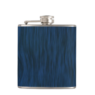 Rough Wood Grain Look Background Deep Blue Hip Flask