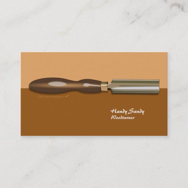 Roughing Gouge Woodturning Brown Business Card (Front)
