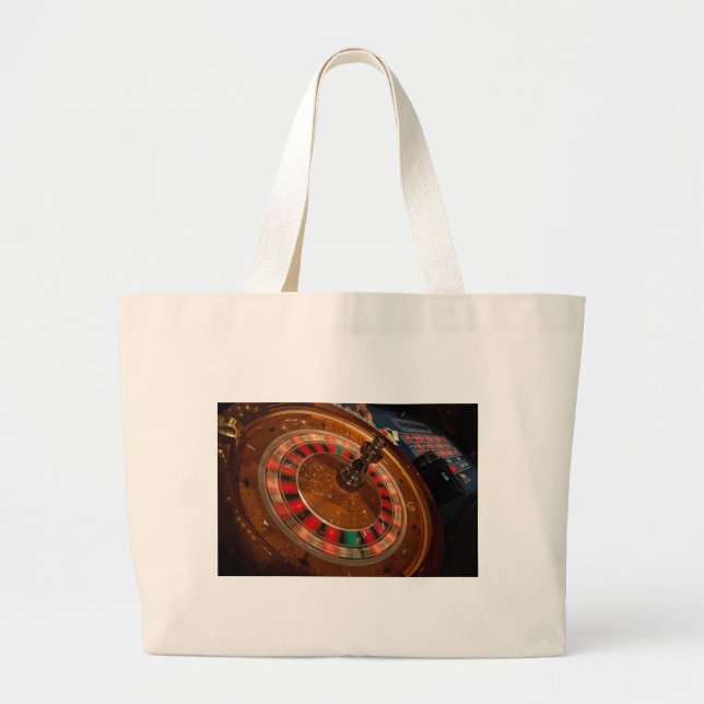 Roulette Game Money Casino Las Vegas Large Tote Bag (Front)