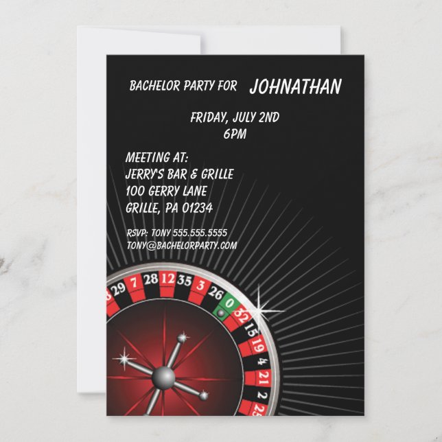 Roulette Party Invitation (Front)