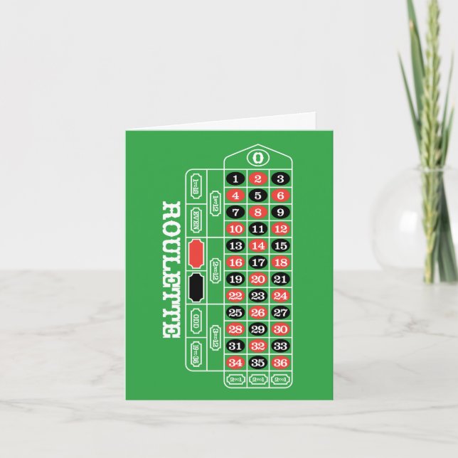 Roulette Table - Casino Gamble To Win Card (Front)