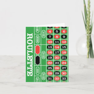 Roulette Table - Casino Gamble To Win Card