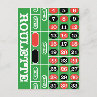 Roulette Table - Casino Gamble To Win Postcard