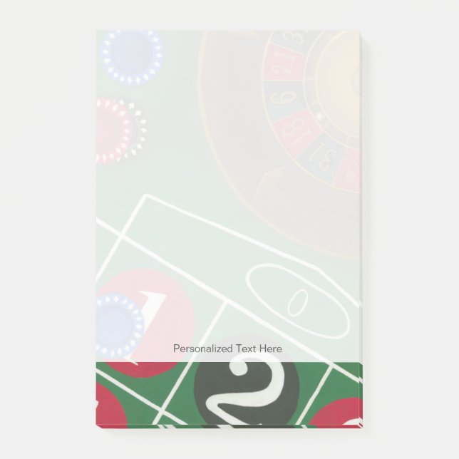 Roulette Table with Chips and Wheel Post-it Notes (Front)