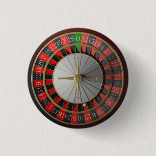 ROULETTE WHEEL 3 CM ROUND BADGE