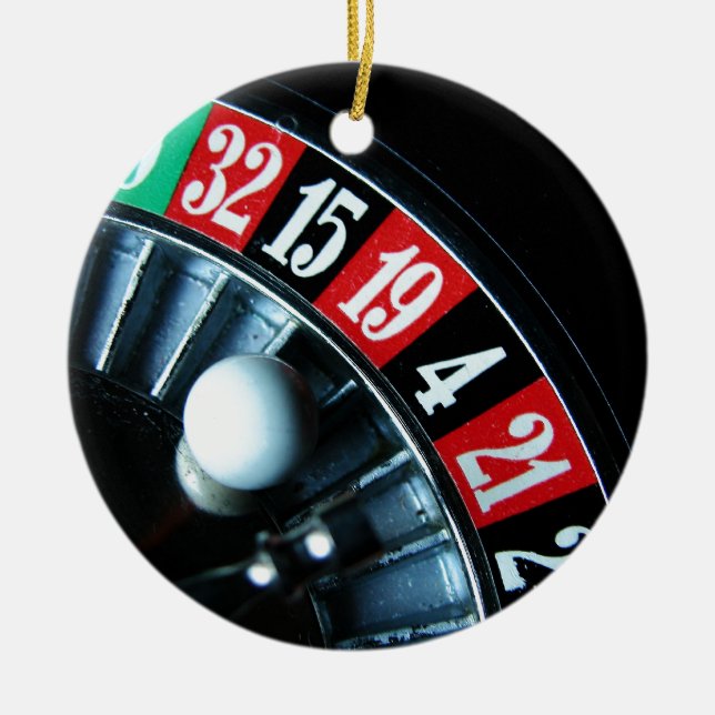 Roulette Wheel Ceramic Tree Decoration (Front)