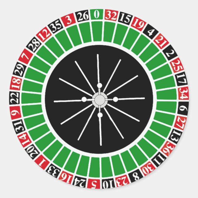 ROULETTE WHEEL CLASSIC ROUND STICKER (Front)