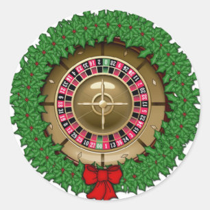 Roulette Wheel, Wreath Classic Round Sticker