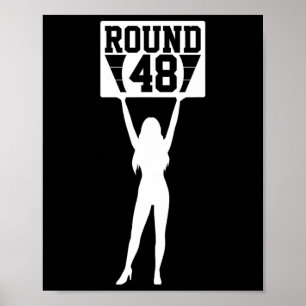 Round 48 Years Old Boxer Bday 48th Birthday Boxing Poster