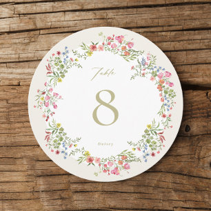 round 5 x 5 floral arch Wedding Table Number
