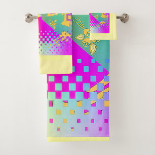 Round About Houses Yellow  Bath Towel Set