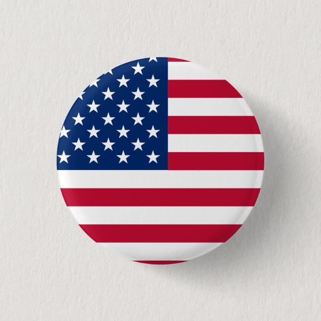 Round American Flag  3 Cm Round Badge (Front)