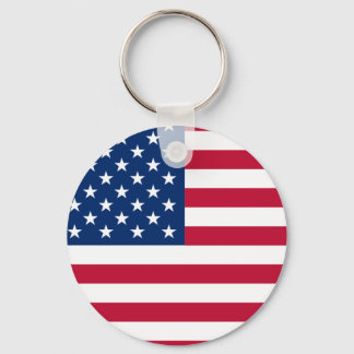 Round American Flag  Key Ring