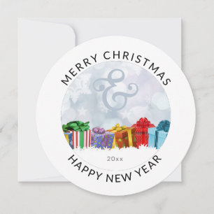 Round   Ampersand & Colourful Gifts   Christmas Ho Holiday Card