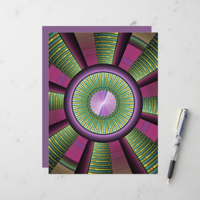 Round And Colourful Modern Decorative Fractal Art (Front/Back In Situ)