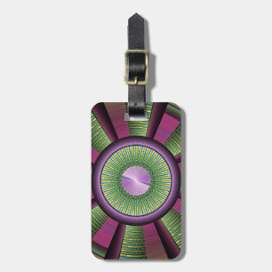 Round And Colourful Modern Decorative Fractal Art Luggage Tag