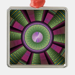 Round And Colourful Modern Decorative Fractal Art Metal Tree Decoration