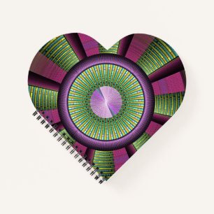 Round And Colourful Modern Decorative Fractal Art Notebook