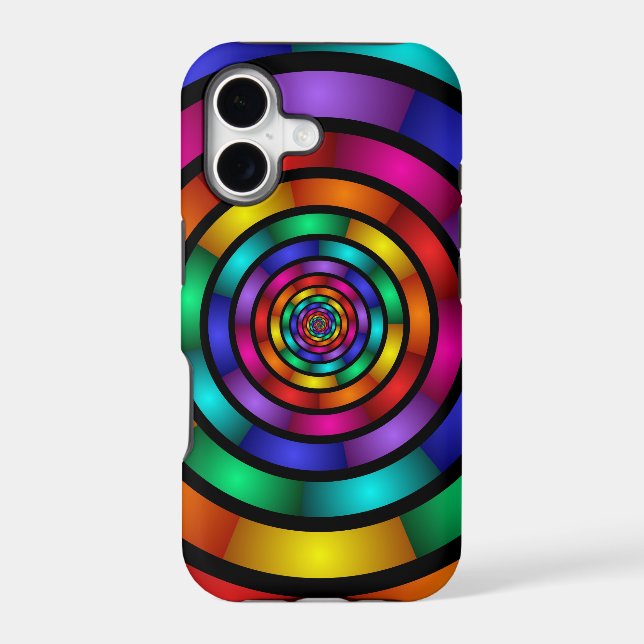 Round and Psychedelic Colorful Modern Fractal Art (Back)