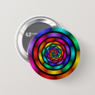 Round and Psychedelic Colourful Modern Fractal Art 6 Cm Round Badge