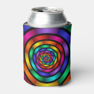 Round and Psychedelic Colourful Modern Fractal Art Can Cooler