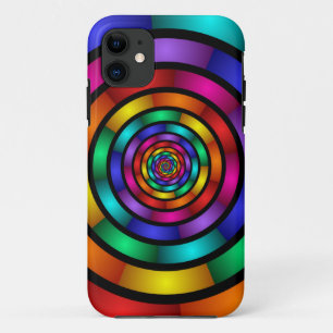 Round and Psychedelic Colourful Modern Fractal Art Case-Mate iPhone Case