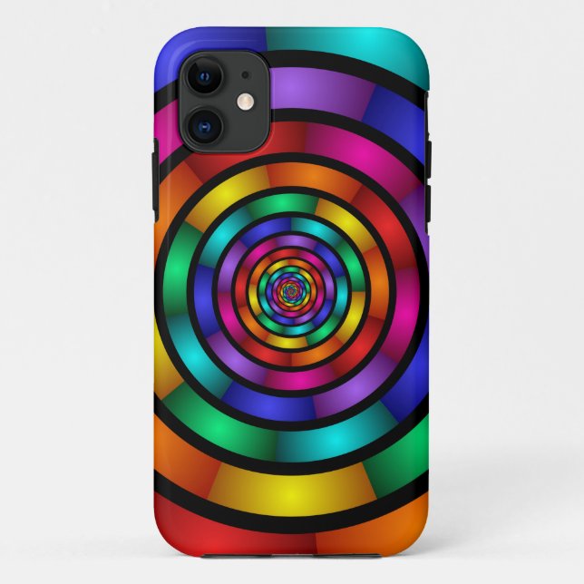 Round and Psychedelic Colourful Modern Fractal Art Case-Mate iPhone Case (Back)
