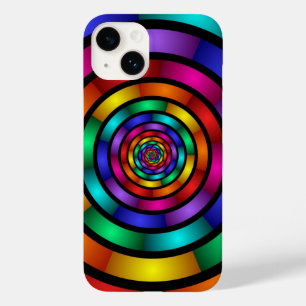 Round and Psychedelic Colourful Modern Fractal Art Case-Mate iPhone 14 Case