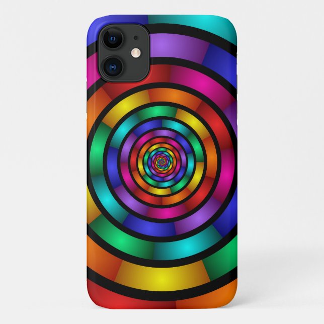 Round and Psychedelic Colourful Modern Fractal Art Case-Mate iPhone Case (Back)