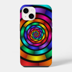 Round and Psychedelic Colourful Modern Fractal Art iPhone 14 Case