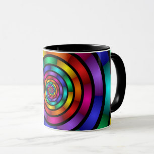 Round and Psychedelic Colourful Modern Fractal Art Mug
