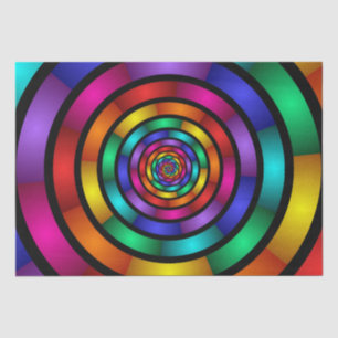 Round and Psychedelic Colourful Modern Fractal Art Tissue Paper