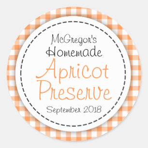 Round apricot preserve jam orange food label