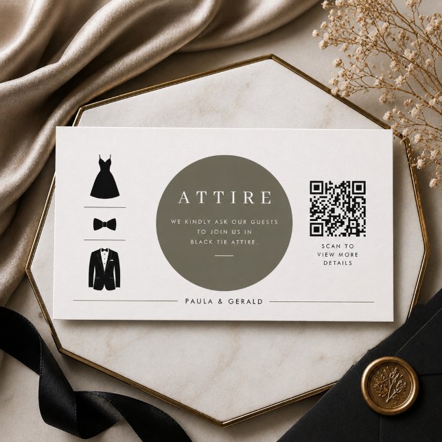 Round Attire Wedding QR Enclosure Information Card (Creator Uploaded)