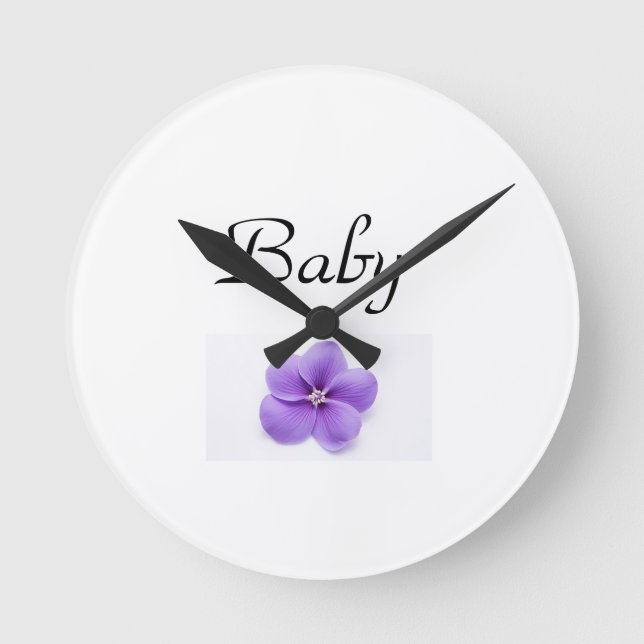 Round Baby Nursery Pillow Clock (Front)