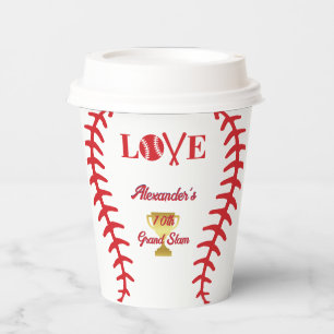 Round Baseball Game Themed Kid Teen Birthday Party Paper Cups