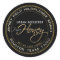 Round Black Honey Label with Dotted Gold Border