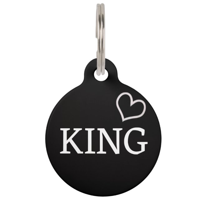 Round Black ID Pet Tag (Front)