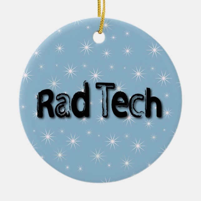 Round Blue Rad Tech Christmas Tree Ornament (Front)