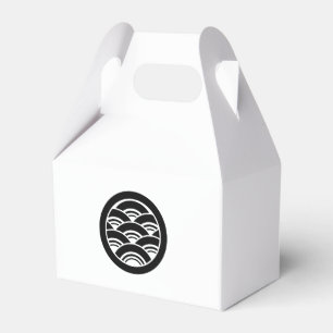 Round Blue Sea Waves Favour Box
