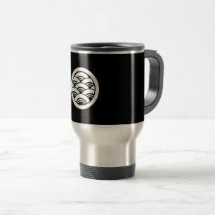 Round Blue Sea Waves Travel Mug
