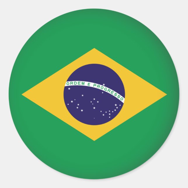 Round Brazil Classic Round Sticker (Front)