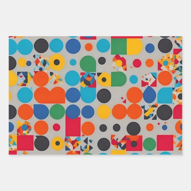 Round Bright Colour Wrapping Paper Sheet (Front)