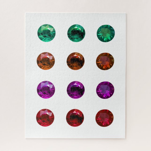 Round Brilliant Colour Gemstones Puzzle (Vertical)