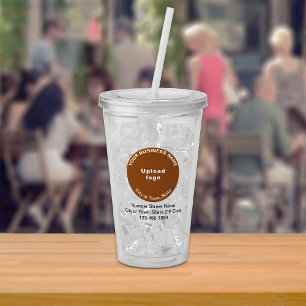 Round Brown Business Brand Acrylic Tumbler