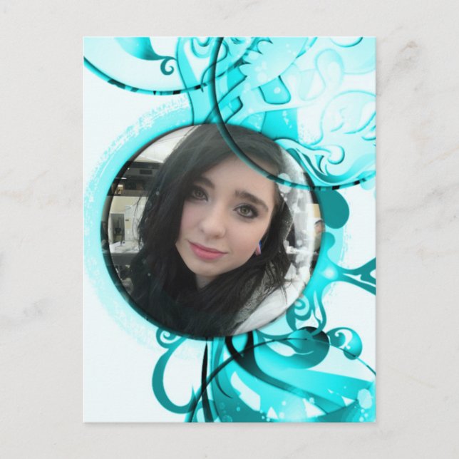 Round Bubble Swirl Frame Postcard your Photo (Front)