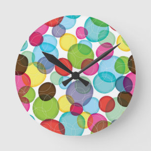 Round bubbles kids pattern 2 clock