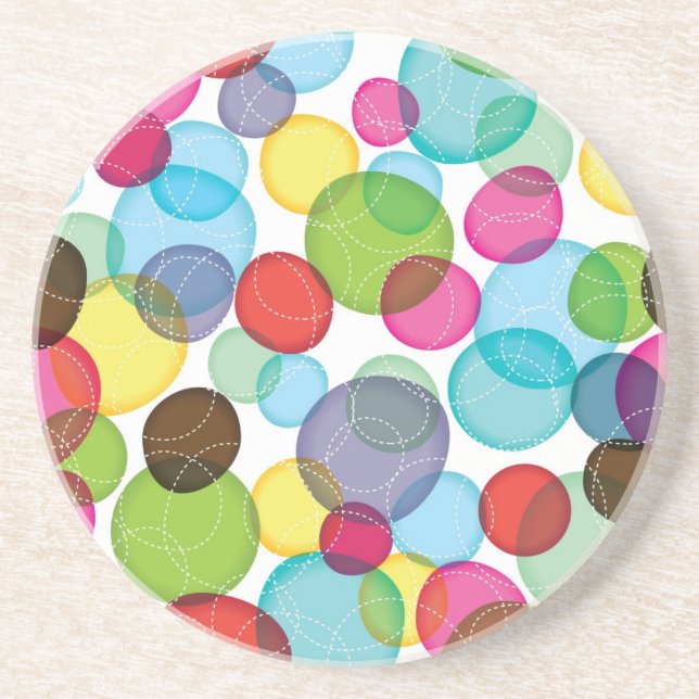 Round bubbles kids pattern 2 coaster (Front)
