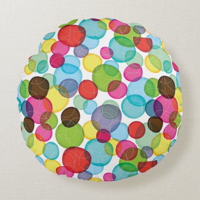 Round bubbles kids pattern 2 cushion (Front)