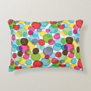 Round bubbles kids pattern 2 decorative cushion